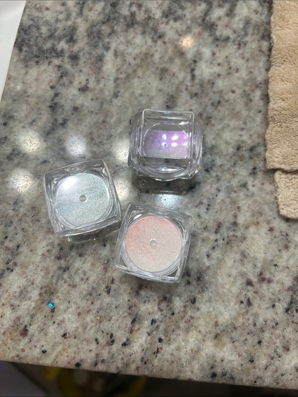 Shimmery Iridescent Loose Pigments - Pink, Lavender, Silver - chrome for nails